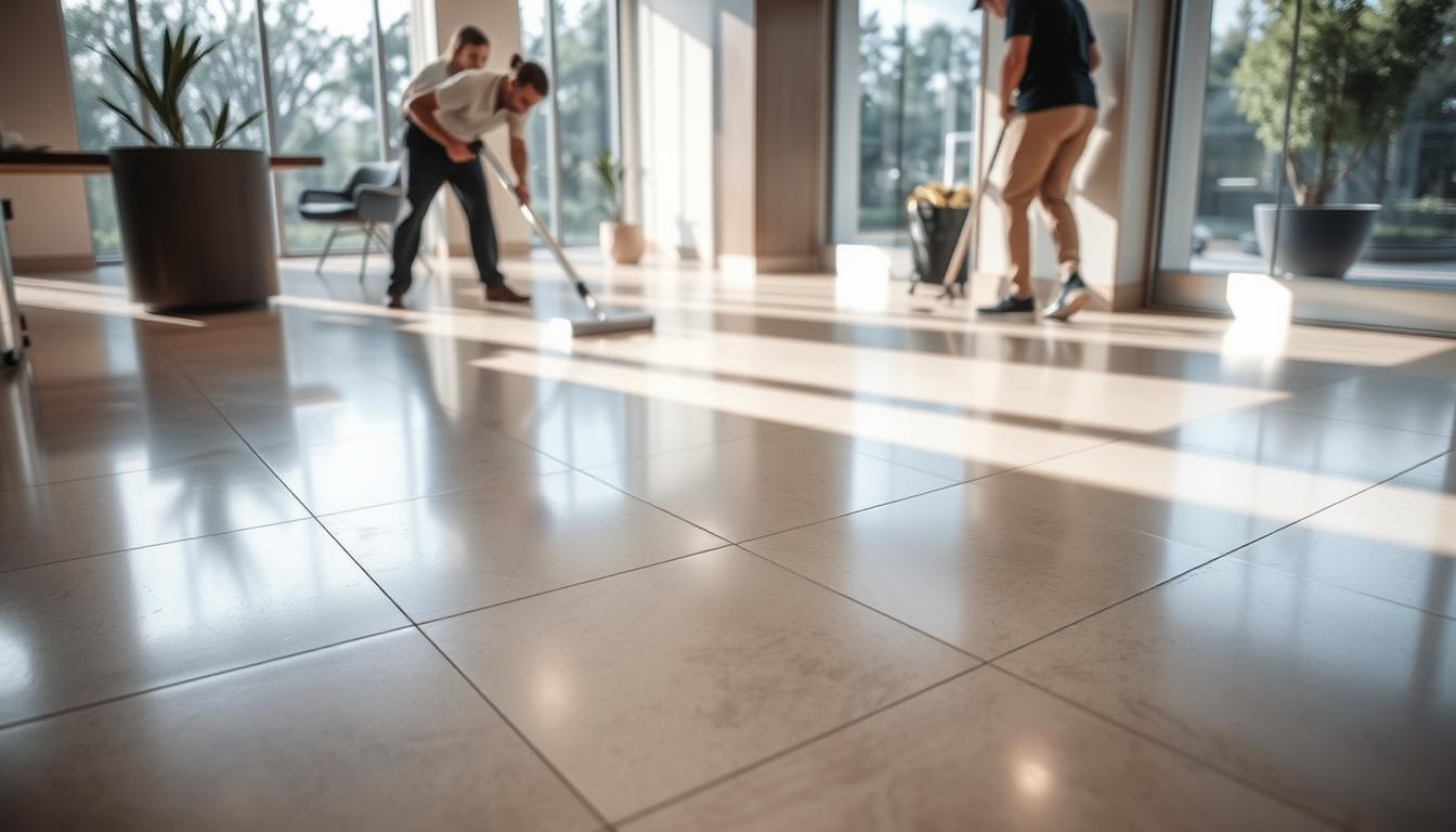 Tile floor stripping and waxing Atlanta
