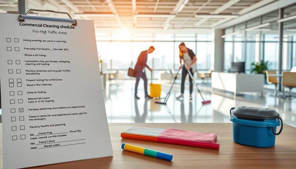 cleaning schedule for high-traffic areas