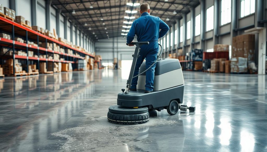 deep cleaning warehouse floors