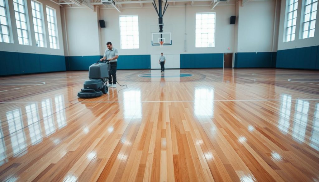 gymnasium floor cleaning