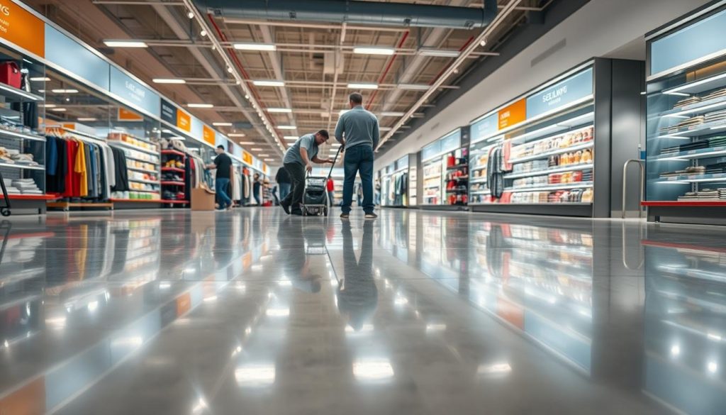 retail store floor stripping and waxing services in Atlanta