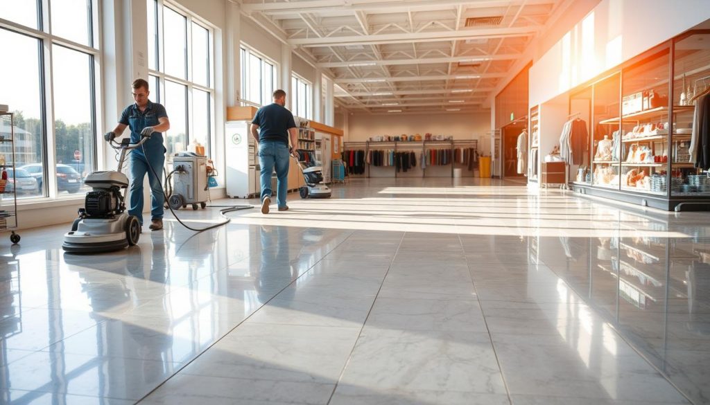 retail store floor stripping and waxing services in Atlanta